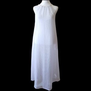 Haute Hippie Style Crochet Mesh Swimsuit Cover-Up Dress, M, White, Pre-owned